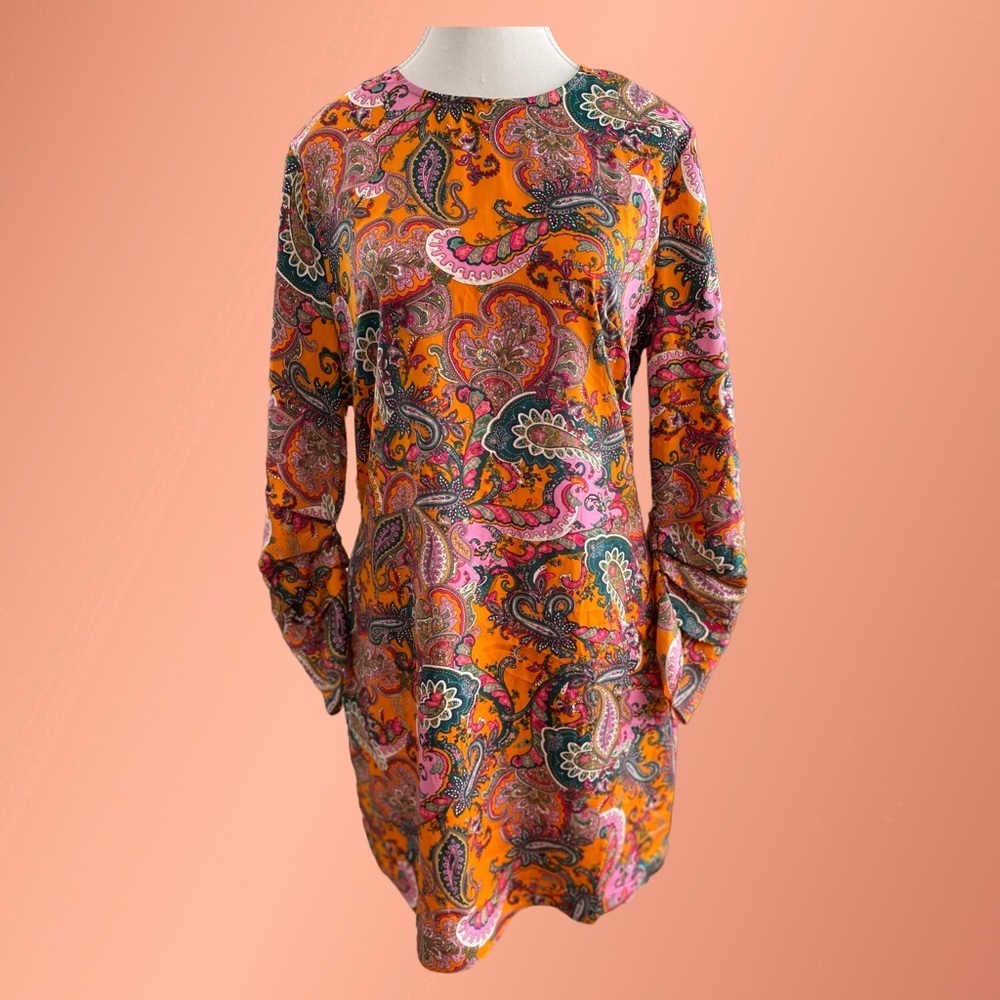 Code Mode colorful paisley pattern dress art to wear sz Medium colorful